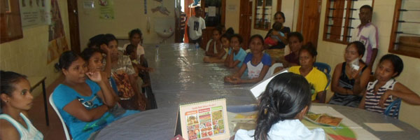 Mothers attending a health education class